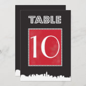 クラシック ブロードウェイ バット ミッツヴァ テーブル ナンバー 席 招待状 (正面/裏面)