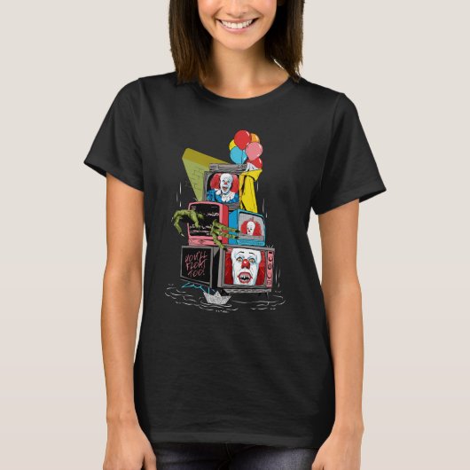 クラシック・ペニーワイズTVスタック - You'll Float Too Tシャツ (正面)