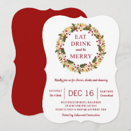 クラシック ホリデー リース パーティ クリスマス 招待状