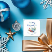 クラシック ホワイト クリスマス デコレーション スクエアシール