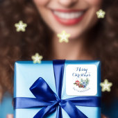 クラシック ホワイト クリスマス デコレーション スクエアシール