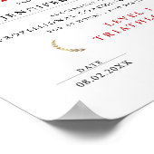 クラシック ホワイト レッド 卒業証書 賞状 デジタル ポスター (角)