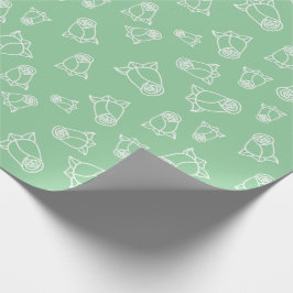 クラシック ホワイト ローズ ウェディング セレモニー グリーン シームレス ラッピングペーパー