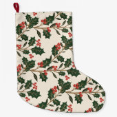 クラシック ボタニカル クリスマス ホリデー ラージクリスマスストッキング (正面)