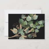 クラシック ボタニカル ブラック どんなシーンにも使える 返信カード 招待状 (裏面)