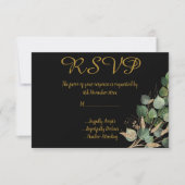 クラシック ボタニカル ブラック  オールオケージョン RSVP 招待状 (正面)