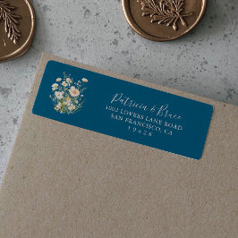 クラシック ボーホー ブラッシュ ワイルドフラワー 返送先ラベル ラベル