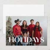 クラシック ボールド ハッピー ホリデー フォト カード (正面/裏面)