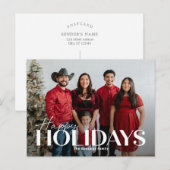 クラシック ボールド ハッピー ホリデー ポストカード (正面/裏面)