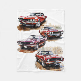 クラシック マッスルカー フリースブランケット