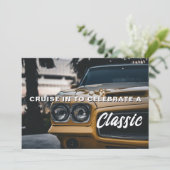 クラシック マッスル カー 誕生日 ご招待 招待状 (スタンド正面)