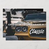 クラシック マッスル カー 誕生日 ご招待 招待状 (正面/裏面)