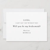クラシック ミニマリスト ブライズメイド 提案カード 招待状 (裏面)