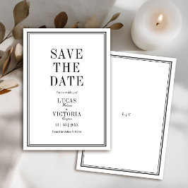 クラシック ミニマリスト 結婚式 Save the Date 招待状