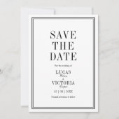 クラシック ミニマリスト 結婚式 Save the Date 招待状 (正面)