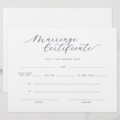 クラシック ミニマル筆記体 結婚証明書 (正面/裏面)