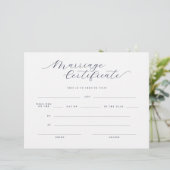 クラシック ミニマル筆記体 結婚証明書 (スタンド正面)