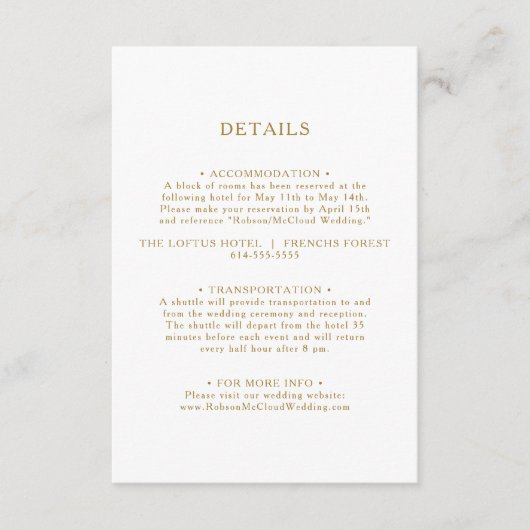 クラシック ミニマル ゴールドディテール 封入カード エンクロージャーカード (正面)