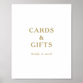 クラシック ミニマル ゴールド カードとギフト サイン (正面)