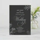クラシック ミニマル シンプル 黒と白の結婚式 招待状 (スタンド正面)