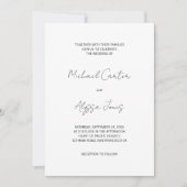 クラシック ミニマル ハンドライティング スクリプト フォト ウェディング 招待状 (正面)