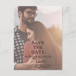 クラシック ミニマル フォト セーブ・ザ・デート ポストカード