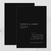 クラシック ミニマル ブラック＆ホワイト ウェディング 招待状 (正面/裏面)