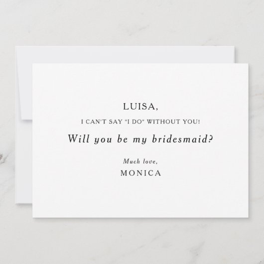 クラシック ミニマル 花嫁の提案カード 招待状 (裏面)