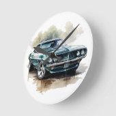 クラシック・ムスカ・カー ラウンド壁時計 (傾斜)