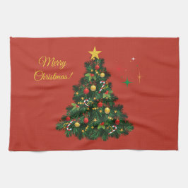 クラシック メリークリスマス キッチンタオル