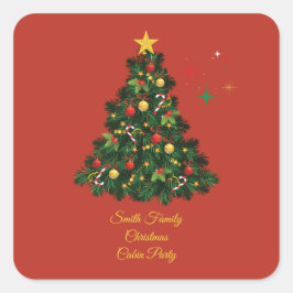 クラシック メリークリスマス スクエアシール