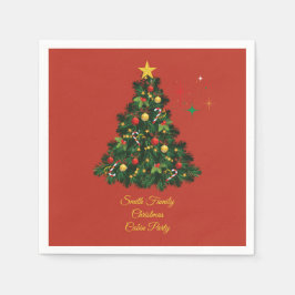クラシック メリークリスマス スタンダードカクテルナプキン