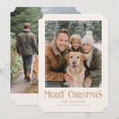 クラシック メリークリスマス 写真 ホリデーカード (正面/裏面)