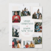 クラシック メリークリスマス 8 枚の写真 コラージュ シーズンカード (正面)