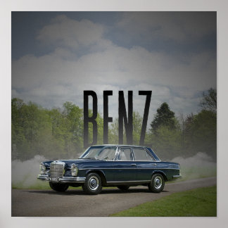 クラシック メルセデス・ベンツ W114 ビンテージカーアートポスター ポスター