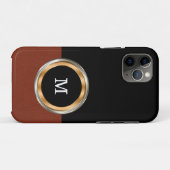クラシック メンズ モノグラム レザー アート Case-Mate iPhoneケース (裏面(横))