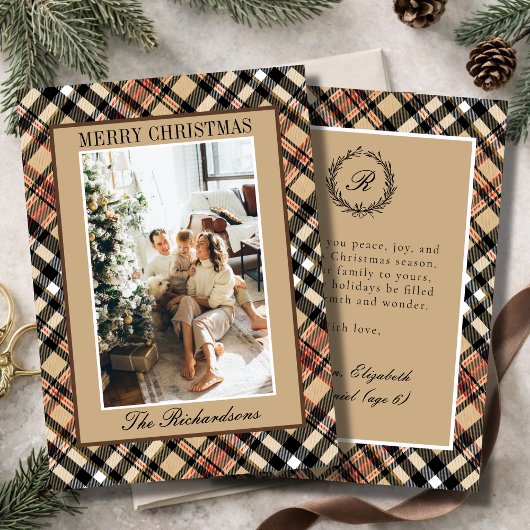クラシック モカブラウン チェック モノグラム クリスマス 写真