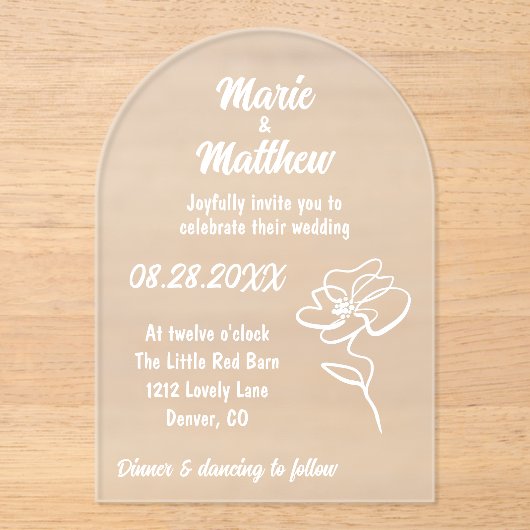 クラシック&モダンフローラ結婚招待状 アクリル招待状 (正面)