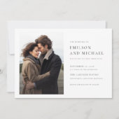 クラシック モダン エレガント 2 フォト ウェディング 招待状 (正面)