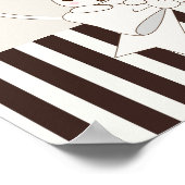 クラシック モダン ストライプ キュート カートゥーン ツインバニー ポスター (角)