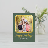 クラシック モダン ファミリー フォト ホイル ホリデー カード (立ち正面)