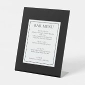クラシック モダン ブラック & ホワイト バー メニュー 台座サイン (正面)