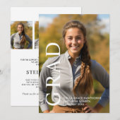 クラシック モダン ミニマル 卒業 案内状 (正面/裏面)