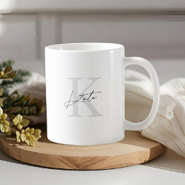 クラシック モダン モノグラム ブライズメイド ギフト コーヒーマグカップ