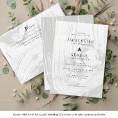 クラシック モダン ラスティック ウッドグレイン ウィンター ウェディング 招待状