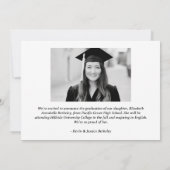 クラシック モダン 卒業写真 発表 カード (裏面)