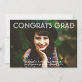 クラシック モダン 卒業写真 発表 カード (正面)