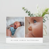 クラシック | モダン&愛する誕生の発表カード 招待状 (スタンド正面)