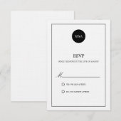 クラシック モノグラム ウェディング RSVP (正面/裏面)