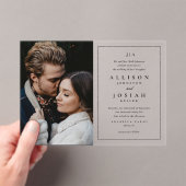 クラシック モノグラム エレガント フォト ウェディング アクリル招待状 (インサイチュ (ポータブル))